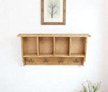 Load image into Gallery viewer, 30" Wood Four Hook Wall Mount Coat Rack - Natural