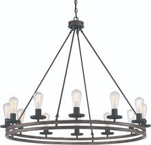 Load image into Gallery viewer, 37'' Candle Style Twelve Light Metal Dimmable Chandelier - Brown / Black