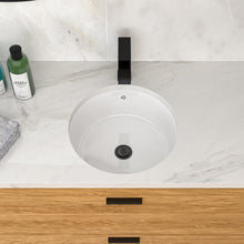 Load image into Gallery viewer, Ceramic Round Undermount Bathroom Sink With Overflow, European Style - White