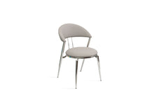 Load image into Gallery viewer, Faux Leather Stainless Steel Open Back Dining Side Chairs (Set of 2) - Gray / Silver