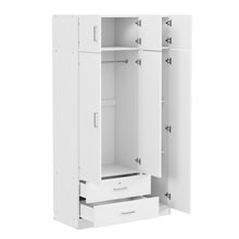 Load image into Gallery viewer, Modern 3 Door Mirror Wardrobe With 2 Drawers And Top Cabinet