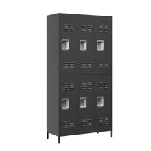 Load image into Gallery viewer, 6 Door Lockers With Lock For Secure Storage - Black