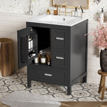 Load image into Gallery viewer, Bathroom Vanity With Sink, Soft-Close Doors, Double-Layer Shelf And 3 Drawers