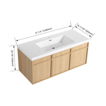 Load image into Gallery viewer, Wall-Mounted Bathroom Vanity With Resin Sink And Soft Closing Doors