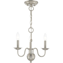 Load image into Gallery viewer, 13" Three Light Dimmable Chandelier With Shades - Nickel