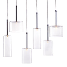 Load image into Gallery viewer, Kitchen Island Six Light Metal LED Ceiling Light With Shades - Silver