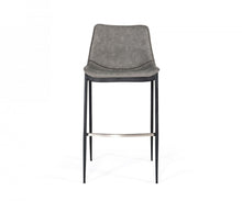 Load image into Gallery viewer, Faux Leather And Steel Bar Height Bar Chairs (Set of 2) - Gray / Black