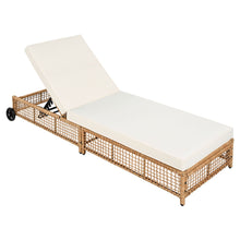 Load image into Gallery viewer, Outdoor Lounge Chair With 5 Position Backrest With Cushion And Wheels