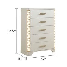 Load image into Gallery viewer, Jasmine - 5 Drawer Chest With Side LED Lightning - Beige