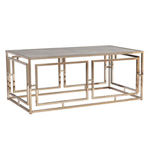 Load image into Gallery viewer, Glass Metal Rectangular Coffee Table - Champagne
