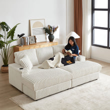 Load image into Gallery viewer, 3 Seater Sofa With 2 Ottomans For Living Room