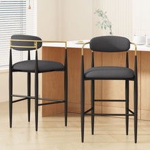 Load image into Gallery viewer, Upholstered Bar Stools With Backs For Kitchen Island (Set of 2)