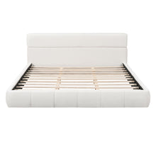Load image into Gallery viewer, Upholstered Platform Bed Frame With Soft Boucle Headboard