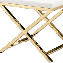 Load image into Gallery viewer, 21" Faux Leather Vanity Chair - White / Gold