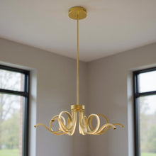 Load image into Gallery viewer, Six Light Metal LED Dimmable Smart Enabled Chandelier - Gold