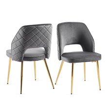 Load image into Gallery viewer, Dining Chairs With Metal Legs And Hollow Back Upholstered Dining Chairs