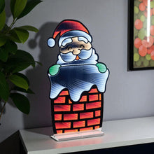 Load image into Gallery viewer, Christmas Santa Tabletop Sign With LED (633801) - Red / White