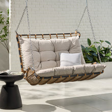 Load image into Gallery viewer, Arruda - Outdoor Wicker Porch Swing With Cushions