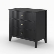 Load image into Gallery viewer, Fluted 3 Drawer Nightstand With Soft Close Slides