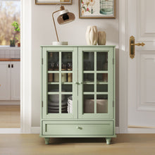 Load image into Gallery viewer, Minimalist Buffet Cabinet With Double Glass Doors And Drawer