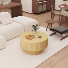Load image into Gallery viewer, Modern Circular Coffee Table With Stripe Design And Storage Space