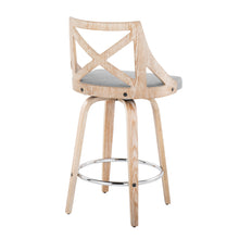 Load image into Gallery viewer, Charlotte - Farmhouse Fixed Height Counter Stool With Swivel And Round Footrest (Set of 2)