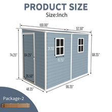 Load image into Gallery viewer, Outdoor Storage Shed With Floor Resin Shed With Two-Window, Waterproof, Lockable Doors For Patio, Yard, Lawn