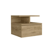 Load image into Gallery viewer, 12" One Drawer Faux Wood Floating Nightstand - Light Brown