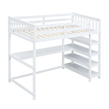 Load image into Gallery viewer, Loft Bed With Storage Shelves And Under Bed Desk