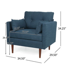 Load image into Gallery viewer, Enchantica - Upholstered Fabric Club Chair With Button Tufted And 2 Accent Pillows