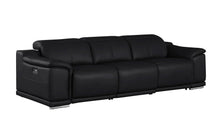 Load image into Gallery viewer, Leather Reclining USB Sofa - Black