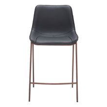 Load image into Gallery viewer, 26" Faux Leather And Steel Counter Height Bar Chairs (Set of 2) - Black / Brown