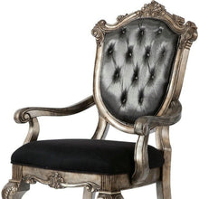 Load image into Gallery viewer, Tufted Fabric Solid Wood Open Back Dining Arm Chairs (Set of 2) - Dark Gray