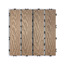 Load image into Gallery viewer, Patio Deck Tiles, Interlocking Diy Flooring For Indoor / Outdoor Use (Set of 22) - Teak