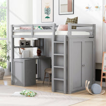 Load image into Gallery viewer, Loft Bed With Drawers, Desk, And Wardrobe