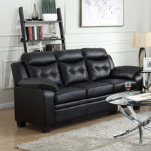 Load image into Gallery viewer, Eaton - Padded Sofa With Tufted Design - Black