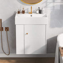 Load image into Gallery viewer, Modern Floating Bathroom Vanity With Ceramic Basin Perfect For Small Bathrooms
