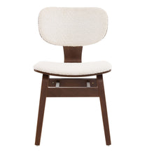 Load image into Gallery viewer, Modern Boucle Fabric Upholstered Side Chair, Bentwood Frame - White / Walnut