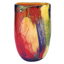 Load image into Gallery viewer, Abstract Oval Murano Table Vase - Red / Red / Yellow