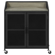 Load image into Gallery viewer, Arlette - 2 Door Mobile Home Bar Wine Cabinet With Smooth Rolling Casters - Black