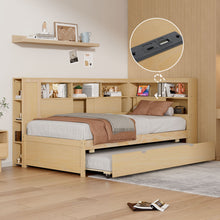 Load image into Gallery viewer, Daybed With Storage Shelves, USB Charging, And Trundle Bed