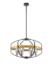 Load image into Gallery viewer, Eight Light Transparent Metal Edison Bulb Dimmable Chandelier With Shades - Gold / Black / Clear