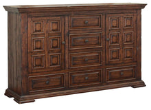 Load image into Gallery viewer, Solid Wood Six Drawer Triple Dresser - Chocolate