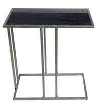Load image into Gallery viewer, 26" Marble And Iron Frame End Table - Gunmetal