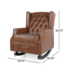 Load image into Gallery viewer, Moss - Upholstered Rocking Recliner With Diamond Tufting And Wingback - Light Brown