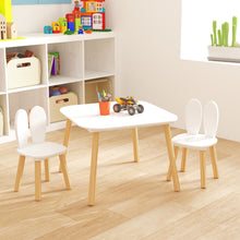 Load image into Gallery viewer, Rabbit Themed Table And 2 Chairs Set - White