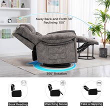 Load image into Gallery viewer, Swivel And Rocking Recliner Chair With Massage And Heating