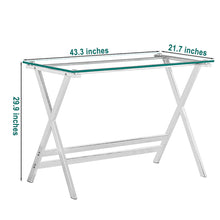 Load image into Gallery viewer, Transparent Glass Computer Desk With Rounded Edges, Tempered Glass Laptop Table - Clear