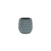 Load image into Gallery viewer, Geometric Round Pot Planter - Blue / Gold
