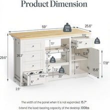 Load image into Gallery viewer, Drop Leaf Kitchen Island With Storage, Power Outlet & Pet Bowl Drawer - White / Light Oak